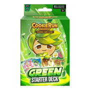 CookieRun TCG: Starter Deck - Green - Green-themed CookieRun TCG starter deck box with cartoon character and trading cards displayed.