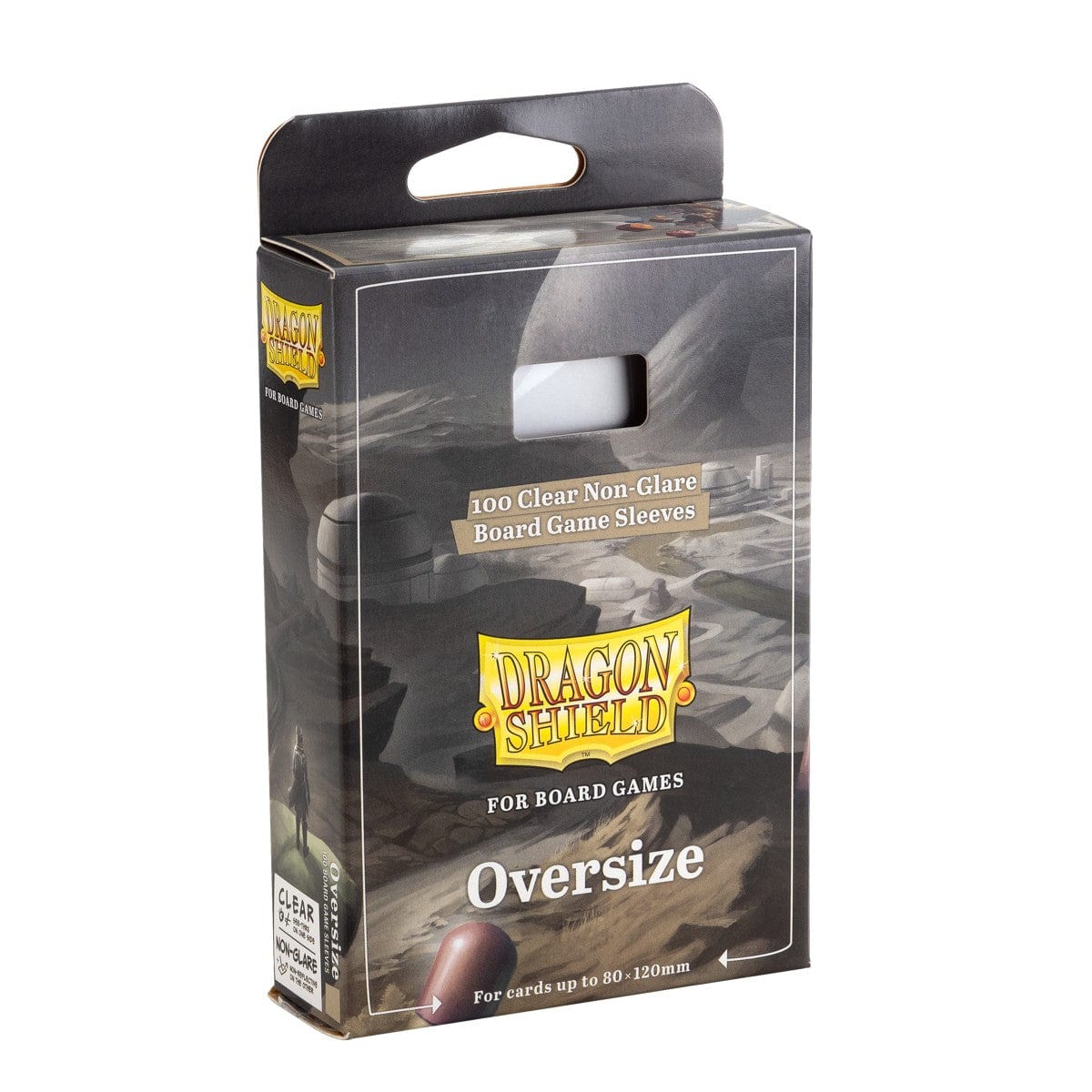 Dragon Shield Sleeves: Board Games - Oversize 100CT - Black Dragon Shield Oversize card sleeves pack with 100 count, glossy finish for board games cards.