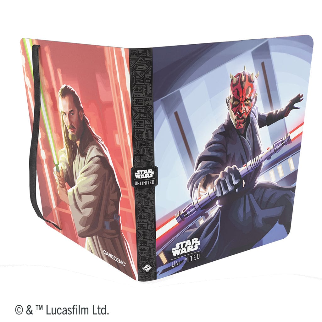 Star Wars: Unlimited Casual Album 18-Pocket - Qui-Gon Jinn/Darth Maul - 18-pocket binder featuring colorful artwork of Qui-Gon Jinn with green lightsaber and Darth Maul with double-bladed red.