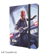 Star Wars: Unlimited Casual Album 18-Pocket - Qui-Gon Jinn/Darth Maul - Star Wars album with Qui-Gon Jinn and Darth Maul art, elastic band closure, 18-pocket design.