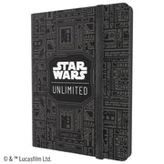 Star Wars: Unlimited Casual Album 18-Pocket - Unlimited Pattern - Black 18-pocket album with geometric Star Wars-themed pattern and white Star Wars Unlimited logo on cover.