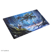 Star Wars: Unlimited Game Mat - Dagobah - Rectangular game mat featuring a vibrant Dagobah swamp scene with Yoda and Luke Skywalker amid twisted trees and misty blues.