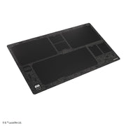Star Wars: Unlimited Game Mat - Unlimited Pattern - Black Star Wars-themed game mat with multiple rectangular play zones and subtle character illustrations along the borders.