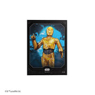 Gamegenic Premium Art Sleeves: Star Wars: Unlimited - C-3PO (PREORDER) - Card sleeve featuring gold C-3PO with blue galaxy background and black decorative border.