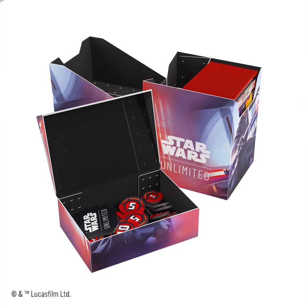 Star Wars: Unlimited Soft Crate - Darth Maul - Foldable soft storage crate with Star Wars Unlimited graphics, featuring Darth Maul, in black, red, and purple tones.