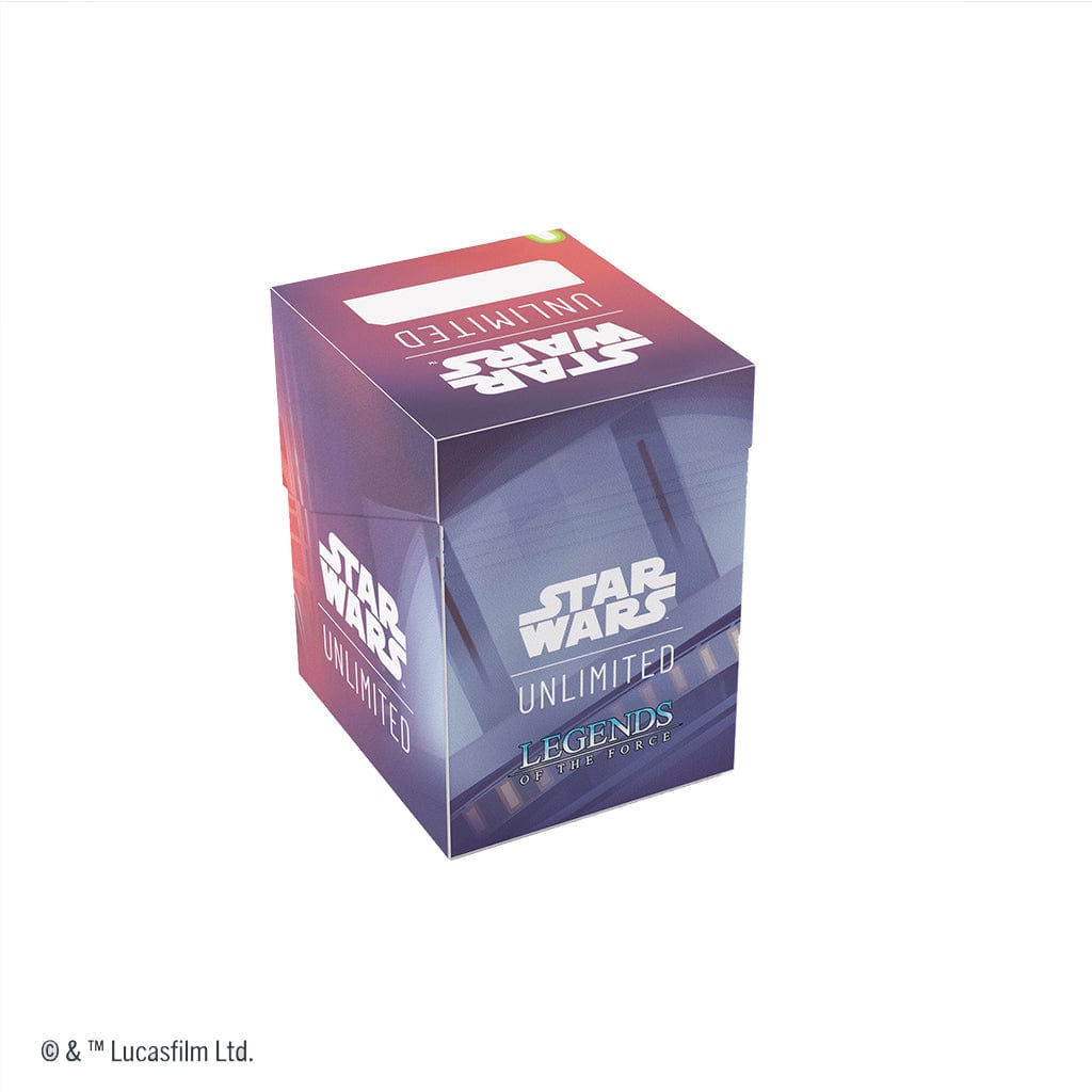 Star Wars: Unlimited Soft Crate - Qui-Gon Jinn - Purple and blue soft fabric storage crate featuring Star Wars Unlimited Legends branding and Qui-Gon Jinn theme.