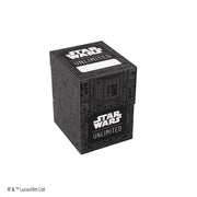 Star Wars: Unlimited Soft Crate - Unlimited Pattern - Black soft fabric crate with Star Wars Unlimited logo and detailed sci-fi panel patterns on all sides.