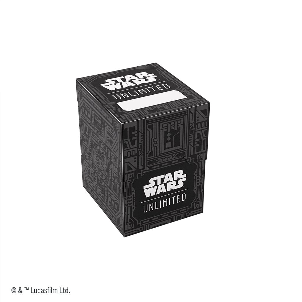Star Wars: Unlimited Soft Crate - Unlimited Pattern - Black soft fabric crate with Star Wars Unlimited logo and detailed sci-fi panel patterns on all sides.
