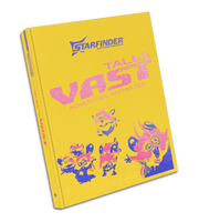 Starfinder 2E: Adventure - Tales from the Vast Adventure Anthology, Special Edition - Yellow hardcover book titled "Starfinder Tales from the Vast Adventure Anthology" with colorful sci-fi character.