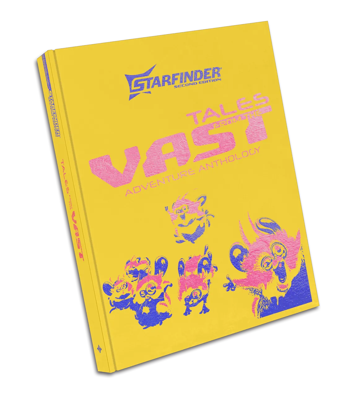 Starfinder 2E: Adventure - Tales from the Vast Adventure Anthology, Special Edition - Yellow hardcover book titled "Starfinder Tales from the Vast Adventure Anthology" with colorful sci-fi character.