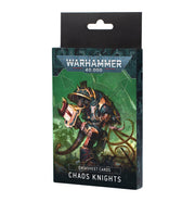 Warhammer 40,000 - Chaos Knights - Datasheet Cards - Warhammer 40,000 Chaos Knights datasheet cards in a black and green box featuring a detailed armored chaos knight.