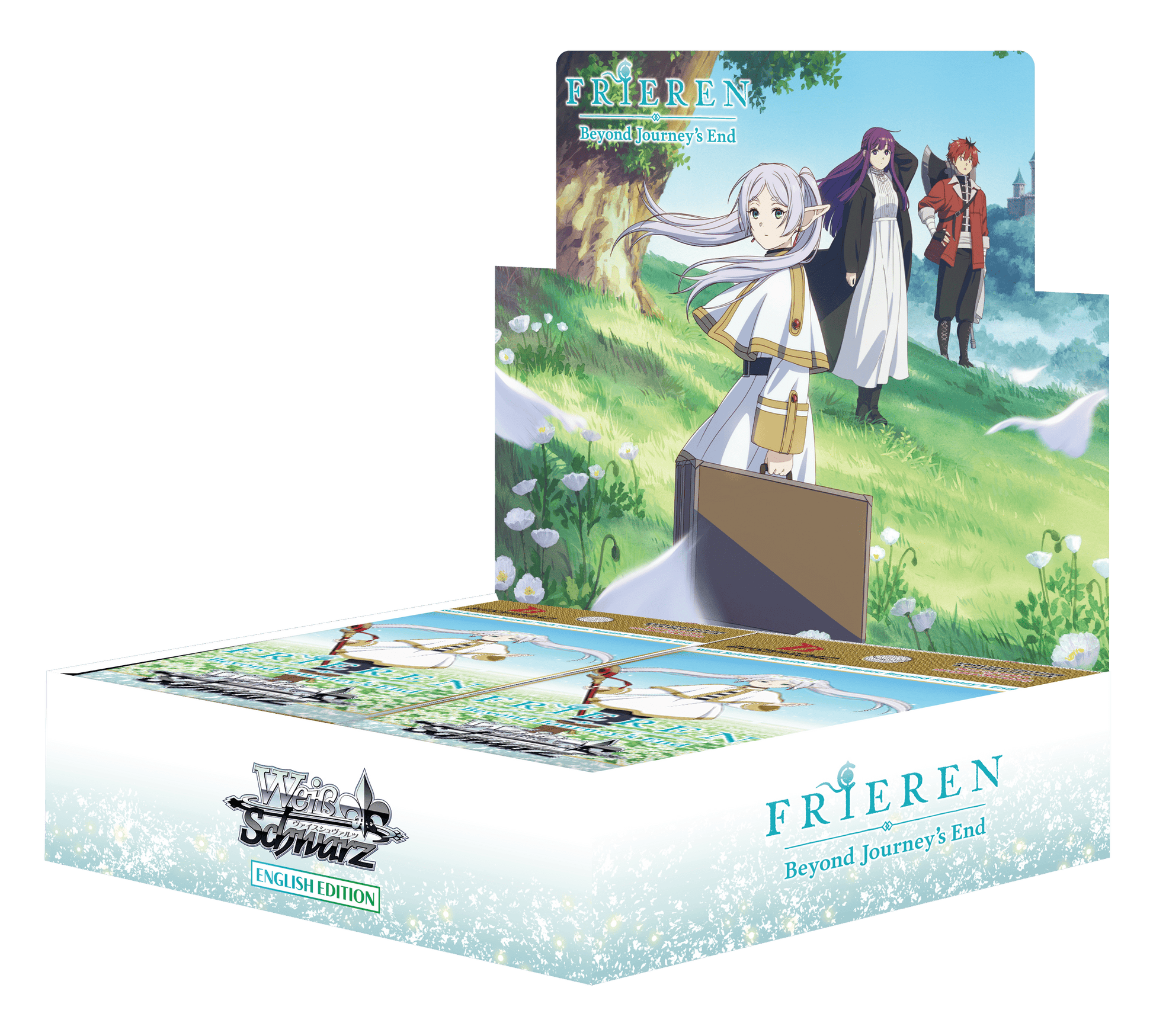 Weiss Schwarz: Frieren: Beyond Journey's End (Reprint) Booster Display - Weiss Schwarz Frieren Beyond Journey's End booster display box featuring anime characters in a vibrant outdoor scene.