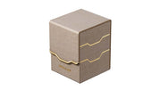 Gatherers' Tavern: Domaru Armory Collection Vertex 100+ Deck Box - Alabaster (PREORDER) - Alabaster-colored rectangular deck box with textured surface and gold accent lines from Domaru Armory Collection.