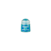 Citadel Layer Paint: Ahriman Blue - Small round pot of Citadel Layer Paint in vibrant Ahriman Blue with a clear lid and blue label.