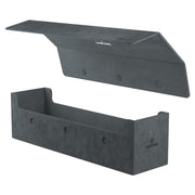 Deck Box: Dungeon S 550+ Midnight Gray - Midnight gray rectangular deck box with hinged lid and textured surface for card storage.