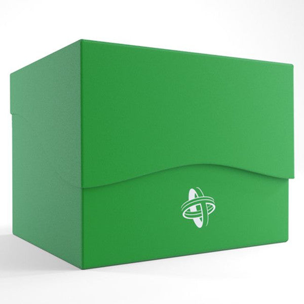 Deck Box: Side Holder 100+ XL Green - Green rectangular deck box with a front flap closure and a white intertwined logo on the front panel.