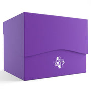 Deck Box: Side Holder 100+ XL Purple - Purple rectangular deck box with a flap lid and white stylized logo on the front panel.