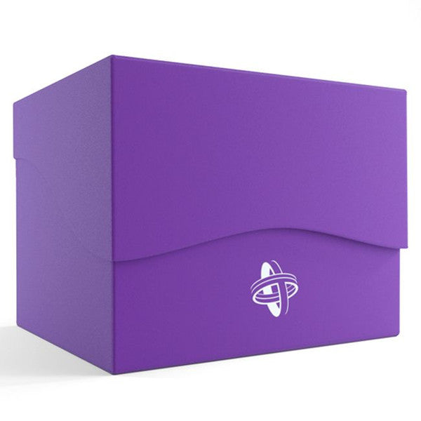 Deck Box: Side Holder 100+ XL Purple - Purple rectangular deck box with a flap lid and white stylized logo on the front panel.