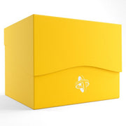 Deck Box: Side Holder 100+ XL Yellow - Bright yellow rectangular deck box with a wave-shaped lid and a white logo on the front.
