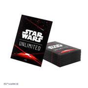 Star Wars: Unlimited Art Sleeves - Cardback Red - Black card sleeves with white Star Wars Unlimited logo and red streak design on glossy finish.