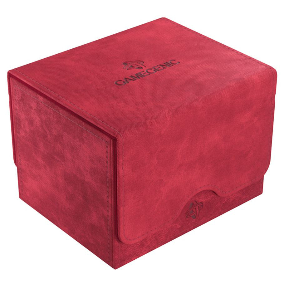 Gamegenic Sidekick 100+ XL - Red - Red leatherette deck box with flap closure and Gamegenic logo embossed on top and front.