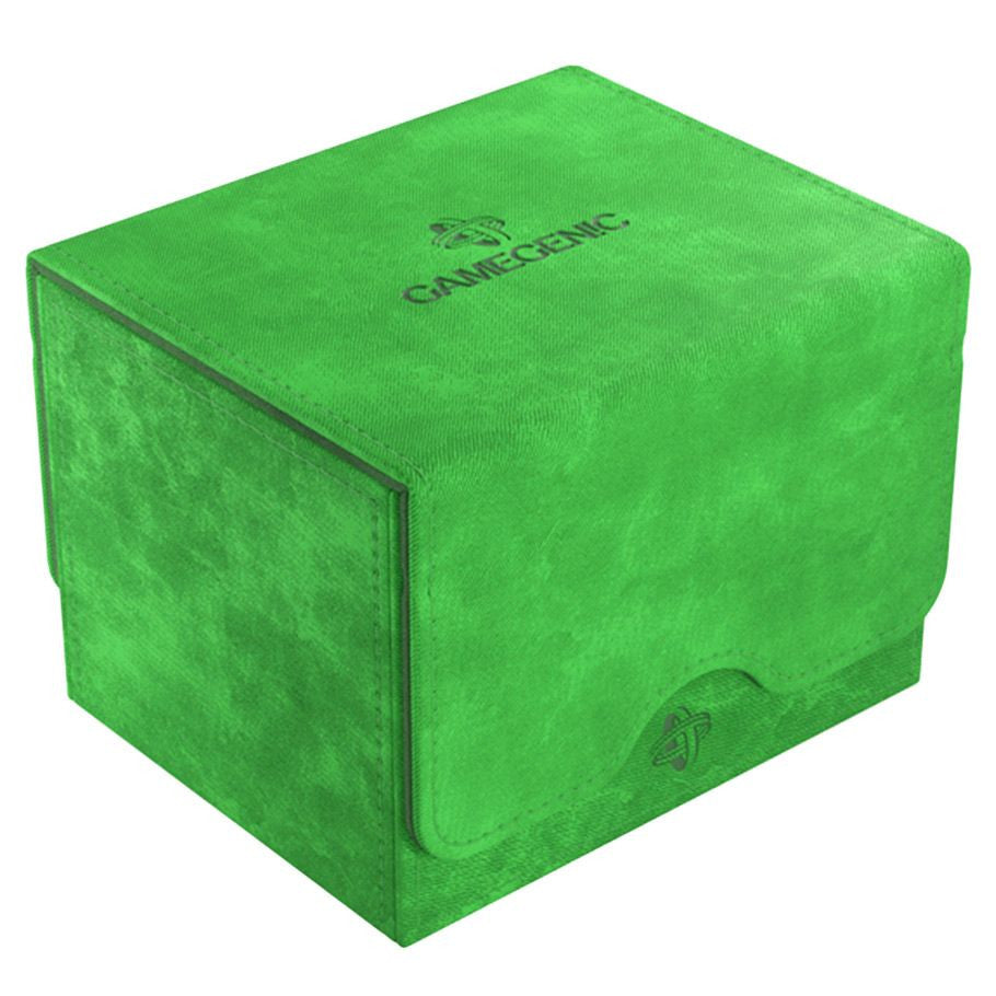 Gamegenic Sidekick 100+ XL - Green - Green textured rectangular deck box with a flip-top lid and Gamegenic logo on top.