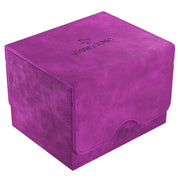 Gamegenic Sidekick 100+ XL - Purple - Purple suede-like rectangular deck box with Gamegenic logo embossed on top and magnetic flap closure.