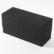 Deck Box: The Academic: 133+ XL Black Stealth Edition - Matte black rectangular deck box with sharp edges and magnetic closure.