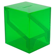 GameGenic Bastion 100+ XL Deck Box - Green - Translucent bright green plastic deck box with hinged lid, designed for storing cards.