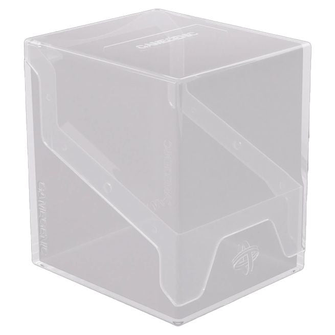GameGenic Bastion 100+ XL Deck Box - White - White translucent plastic deck box with a wide rectangular shape and a flip-top lid.