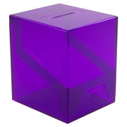 GameGenic Bastion 100+ XL Deck Box - Purple - Purple translucent plastic deck box with a hinged lid and angular design details.