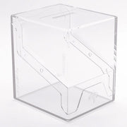 GameGenic Bastion 100+ XL Deck Box - Clear - Clear rectangular plastic deck box with a hinged lid and internal divider for storing 100+ XL cards.
