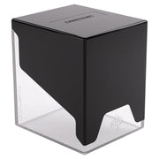 GameGenic Bastion 100+ XL Deck Box - Black & Clear - Black and clear rectangular deck box with solid black top and sides, transparent front and bottom panels, and GameGenic logo