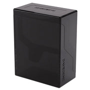 Deck Box: Bastion: 50+ XL Black - Matte black rectangular deck box with smooth finish and embossed logo on side and top.