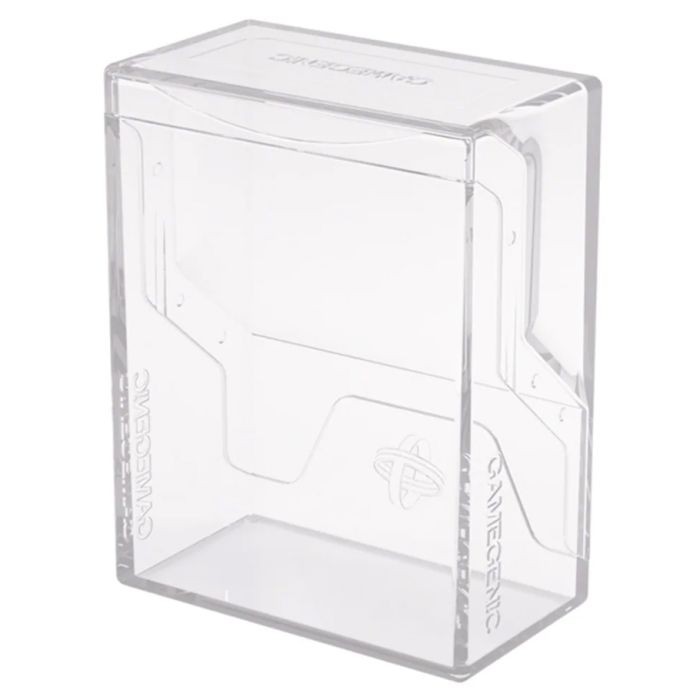 Deck Box: Bastion: 50+ XL Clear - Clear rectangular plastic card deck box with a secure snap lid, designed to hold 50+ XL cards.