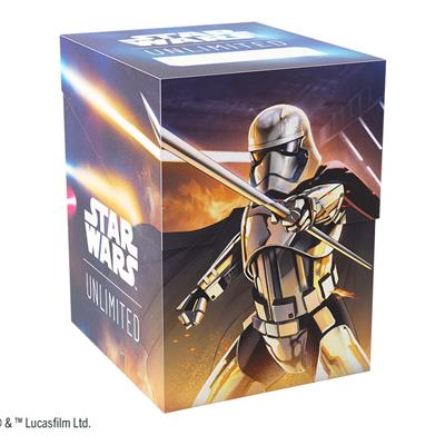 Star Wars: Unlimited Soft Crate Captain Phasma - Storm Trooper - Rectangular soft deck box featuring metallic silver Captain Phasma artwork with orange light saber glow and Star Wars.