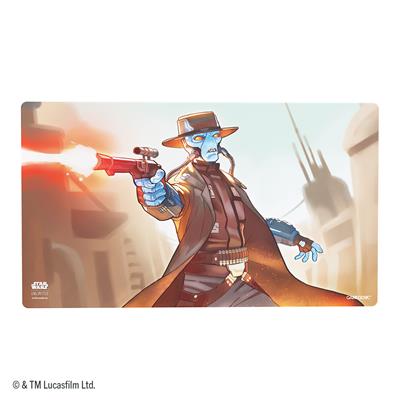 Star Wars: Unlimited Game Mat - Cad Bane - Rectangular game mat with Cad Bane artwork, featuring blue-skinned bounty hunter in brown coat and hat firing a blaster.