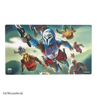 Star Wars: Unlimited Game Mat - Bo-Katan Kryze - Rectangular play mat featuring vibrant Star Wars characters in dynamic poses, with Bo-Katan Kryze prominently in blue and.
