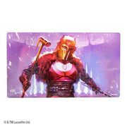 Star Wars: Unlimited Shiny Game Mat - The Armorer - Rectangular play mat featuring The Armorer from Star Wars, with purple and red tones and detailed character art.