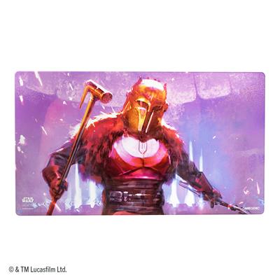 Star Wars: Unlimited Shiny Game Mat - The Armorer - Rectangular play mat featuring The Armorer from Star Wars, with purple and red tones and detailed character art.