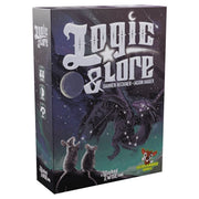 Logic & Lore - Logic & Lore board game box featuring a dark purple night sky, white fantasy-style lettering, a black dragon, and two mice.