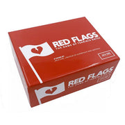 Red Flags: Core - Red Flags party game box in bright red with white text and a heart-shaped flag graphic on the cover.