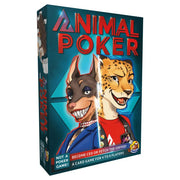 Animal Poker - Animal Poker game box featuring cartoon dog and cheetah characters on a blue background with bold red title text.