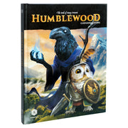 D&D 5E: Humblewood: Campaign Setting - Dungeons & Dragons Humblewood campaign book with illustrated crow mage and armored owl warrior on a forested mountain.