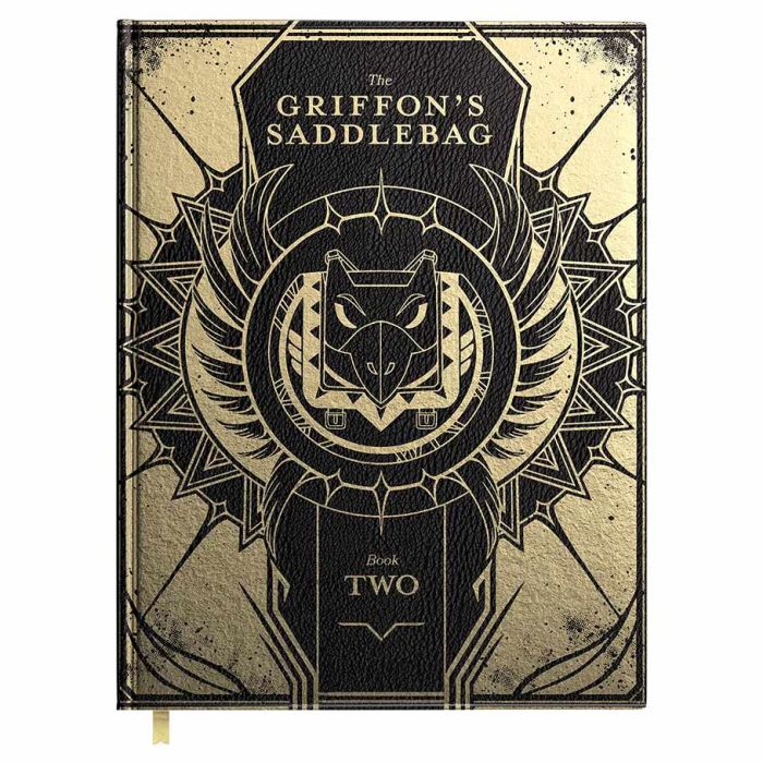 D&D 5E: The Griffon's Saddlebag Book Two Deluxe Edition - Tan and black hardcover book titled The Griffon's Saddlebag Book Two with ornate griffon emblem and decorative border.