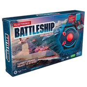 Electronic Battleship Reloaded - Electronic Battleship Reloaded game box with naval battle art and electronic targeting device in blue, red, and gray colors.
