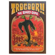Trogdor!: The Board Game! (Refresh) - Trogdor board game box with orange and yellow dragon illustration breathing fire over village, red and yellow bold title.