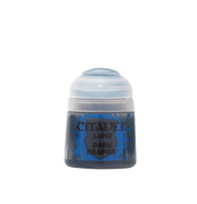 Citadel Layer Paint: Dark Reaper - Small plastic pot of Citadel Layer Paint in dark bluish gray labeled Dark Reaper with blue and black accents.