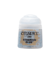 Citadel Dry Paint: Etherium Blue - Small square plastic pot of Citadel Dry Paint in etherium blue with a white cap and black text label.