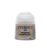 Citadel Dry Paint: Necron Compound - Small clear plastic pot of Citadel Dry Paint in Necron Compound color with gray label and black text.